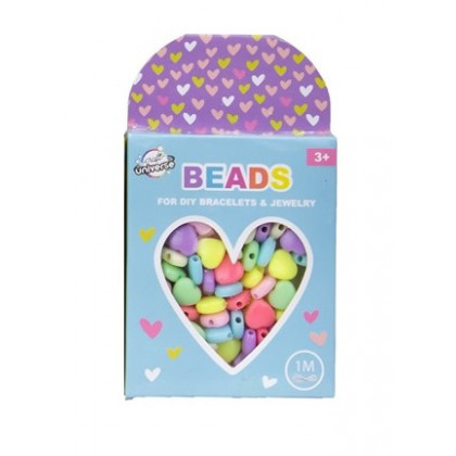 Bead set - hearts + 1 meter cord