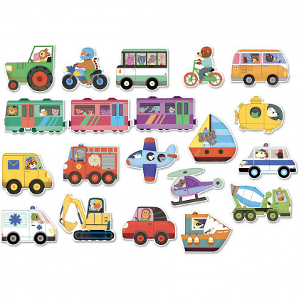 Vilac Wooden magnets transport 20pcs