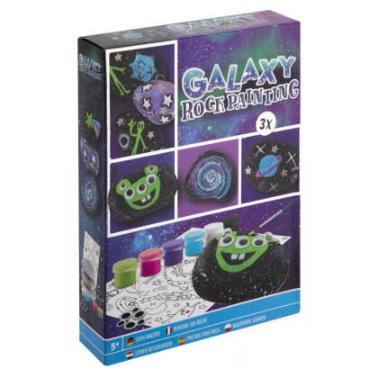 Creative set of painting stones galaxy