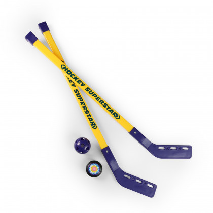 Hockey sticks with ball and puck 80 cm