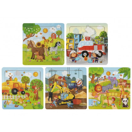 Wooden board puzzle 9 pieces 15x15 cm