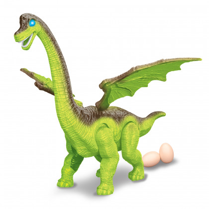 the dinosaur walks and puts eggs, sound
