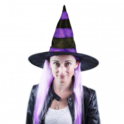 Witch hat with purple hair for children