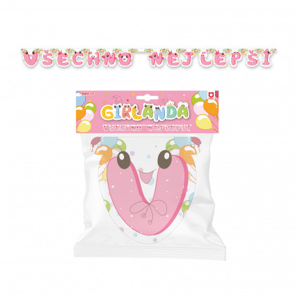 the pink paper garland VŠECHNO NEJLEPŠÍ