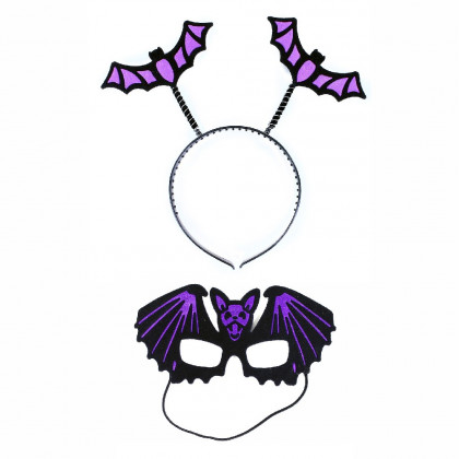 Bat headband with mask for adults