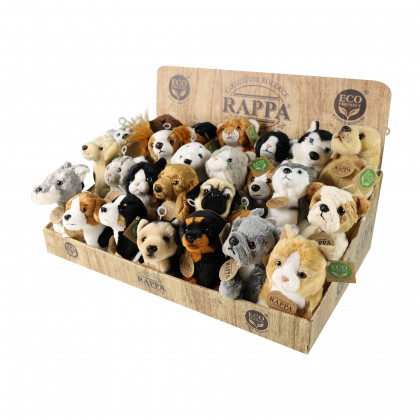 Plush dogs and cats display ECO-FRIENDLY