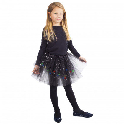 Children costume black tutu skirt with lights