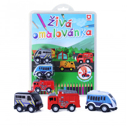 Coloring book with 3 cars 2 types