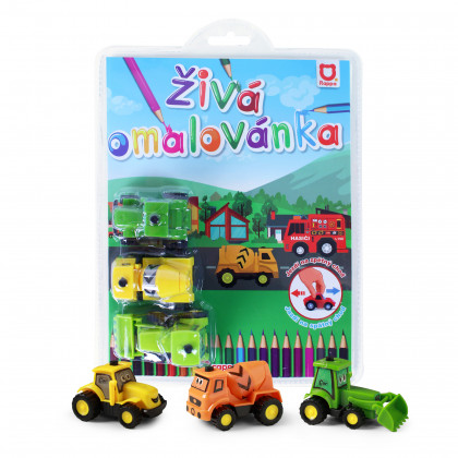 Coloring book 3 buildings cars