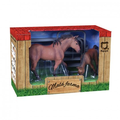 Horse set 2 pcs with fence
