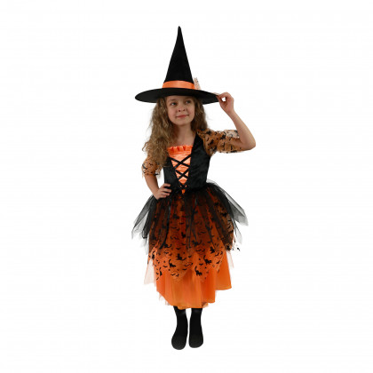 Children costume - orange witch (M) e-pack