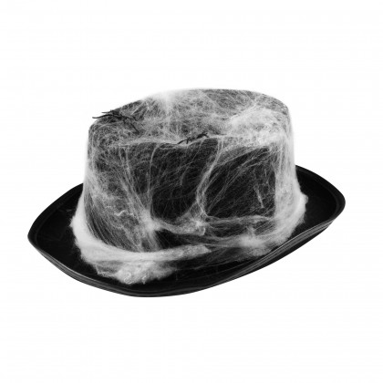 Black hat with cobweb and spiders for adults