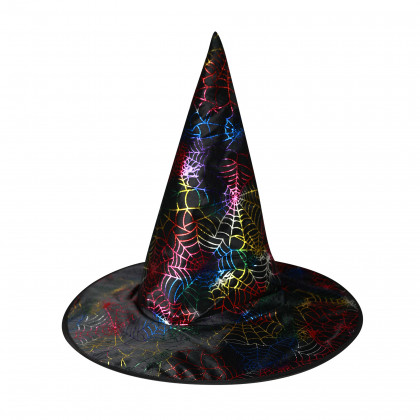 Witch hat with cobweb for adults