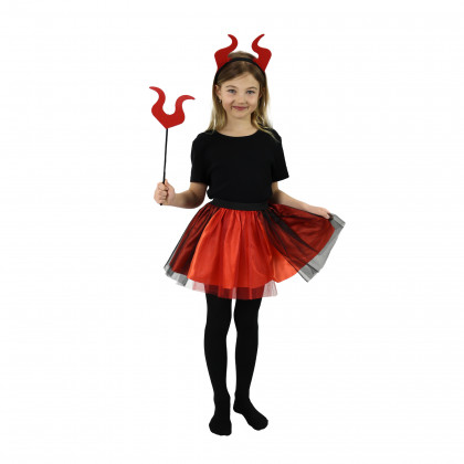 Children costume devil tutu skirt with accessories