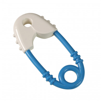Safety pin rattle blue-white