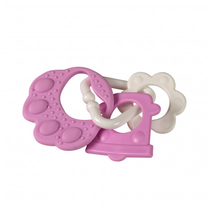 Pink bear paw teether