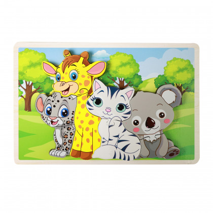 Wooden puzzle animals