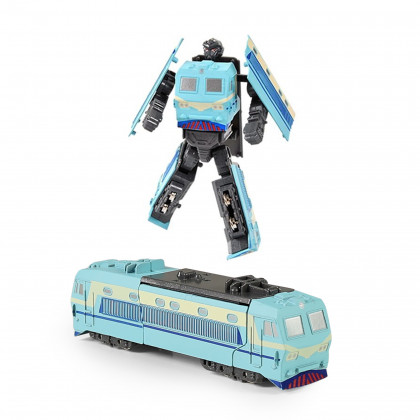 Metal robot locomotive blue