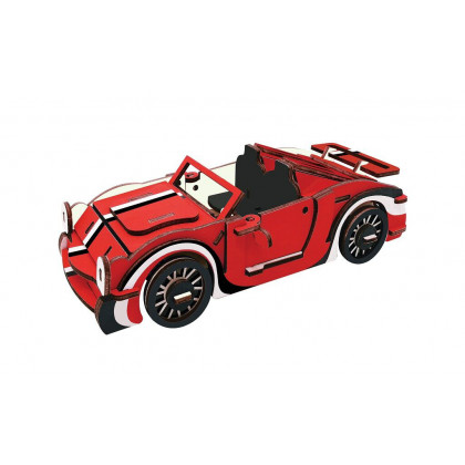 Woodcraft 3D puzzle Red convertible