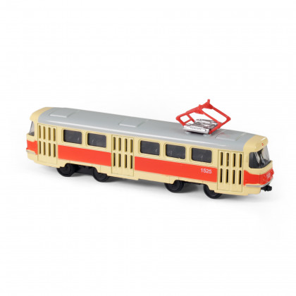 Metal Czech retro tram 16 cm