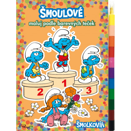 Coloring book A5 Smurfs with wax