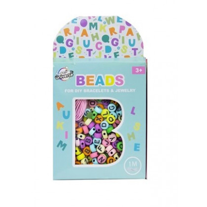 Bead set - letters pastel + 1 meter cord