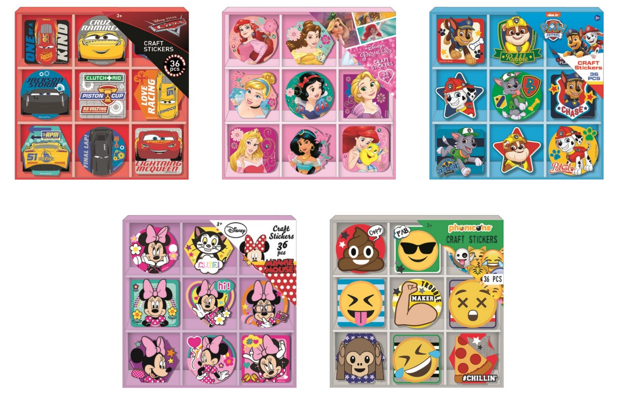 Stickers in a box of 36 pieces