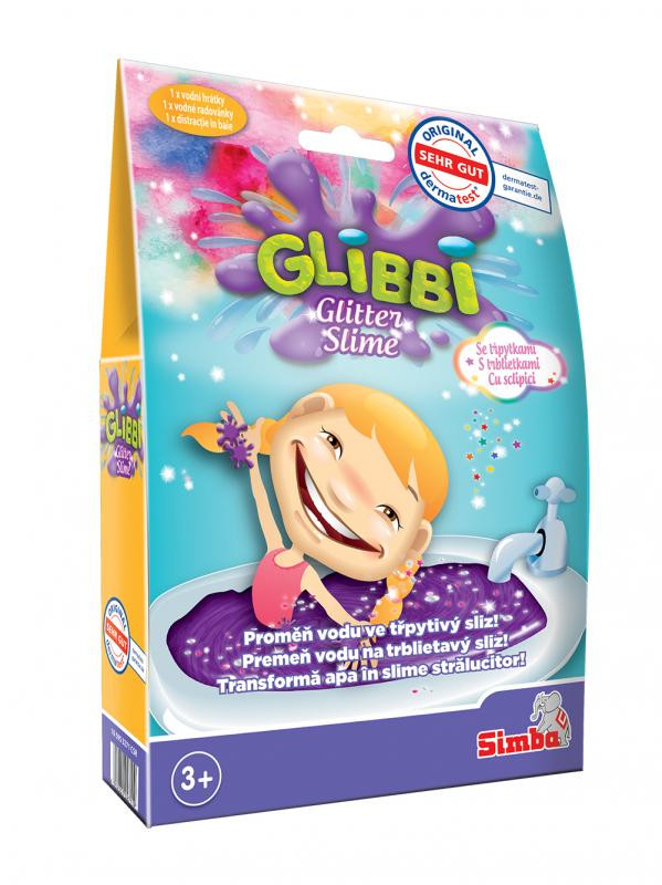 the Glibbi Glitter Purple Glitter Slime