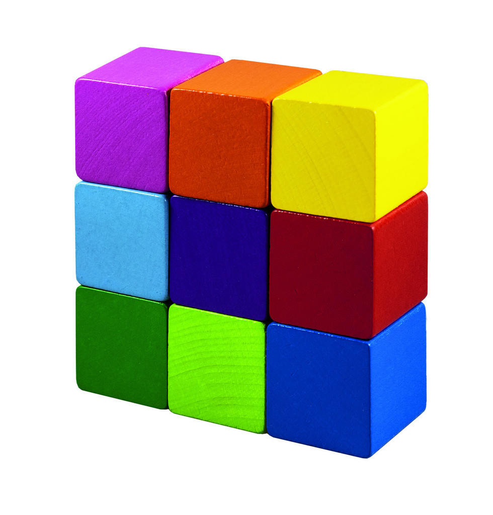 Wooden colored cubes 35mm