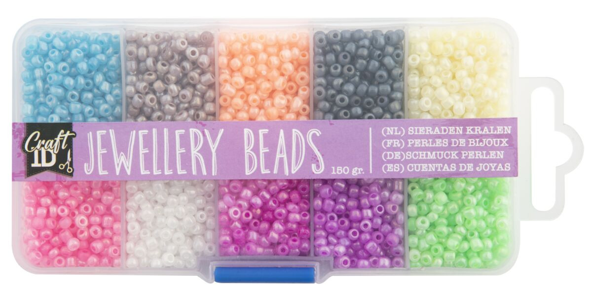 Set of colored beads 10 types