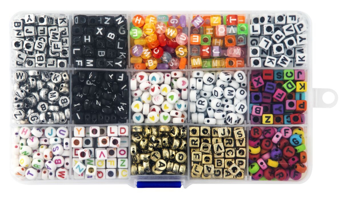 Set of beads with letters 15 types