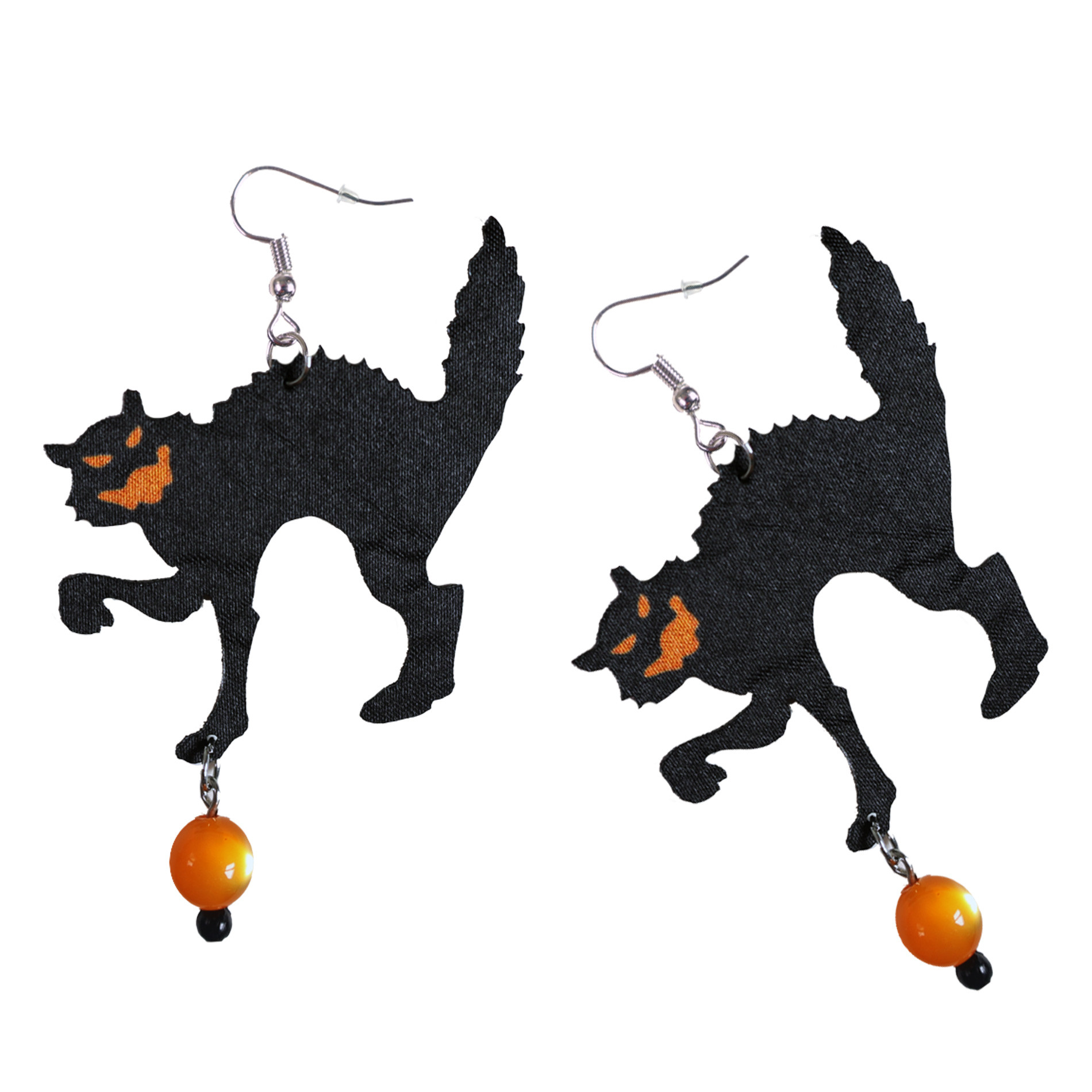 the cat earrings witch/Halloween