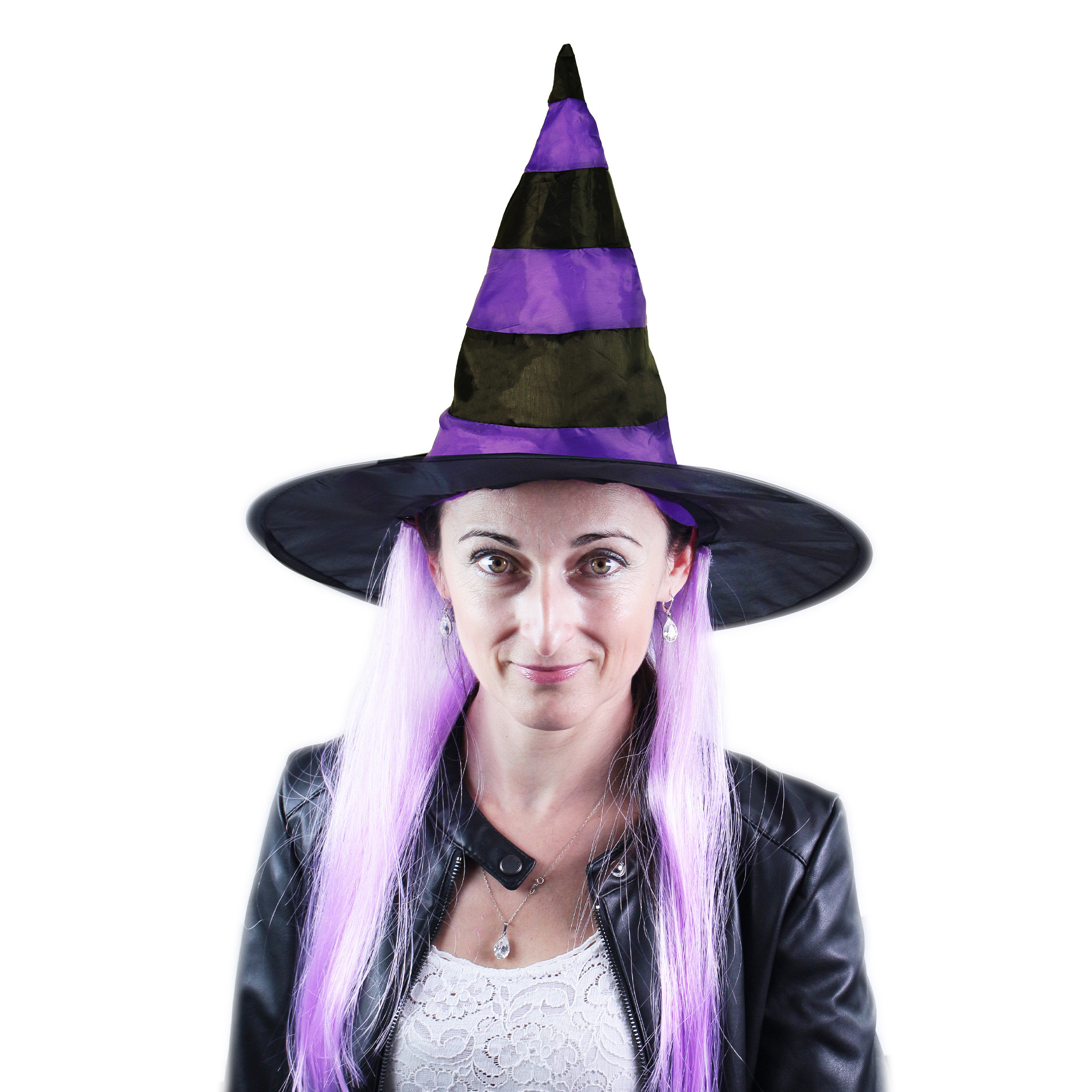 Witch hat with purple hair for children