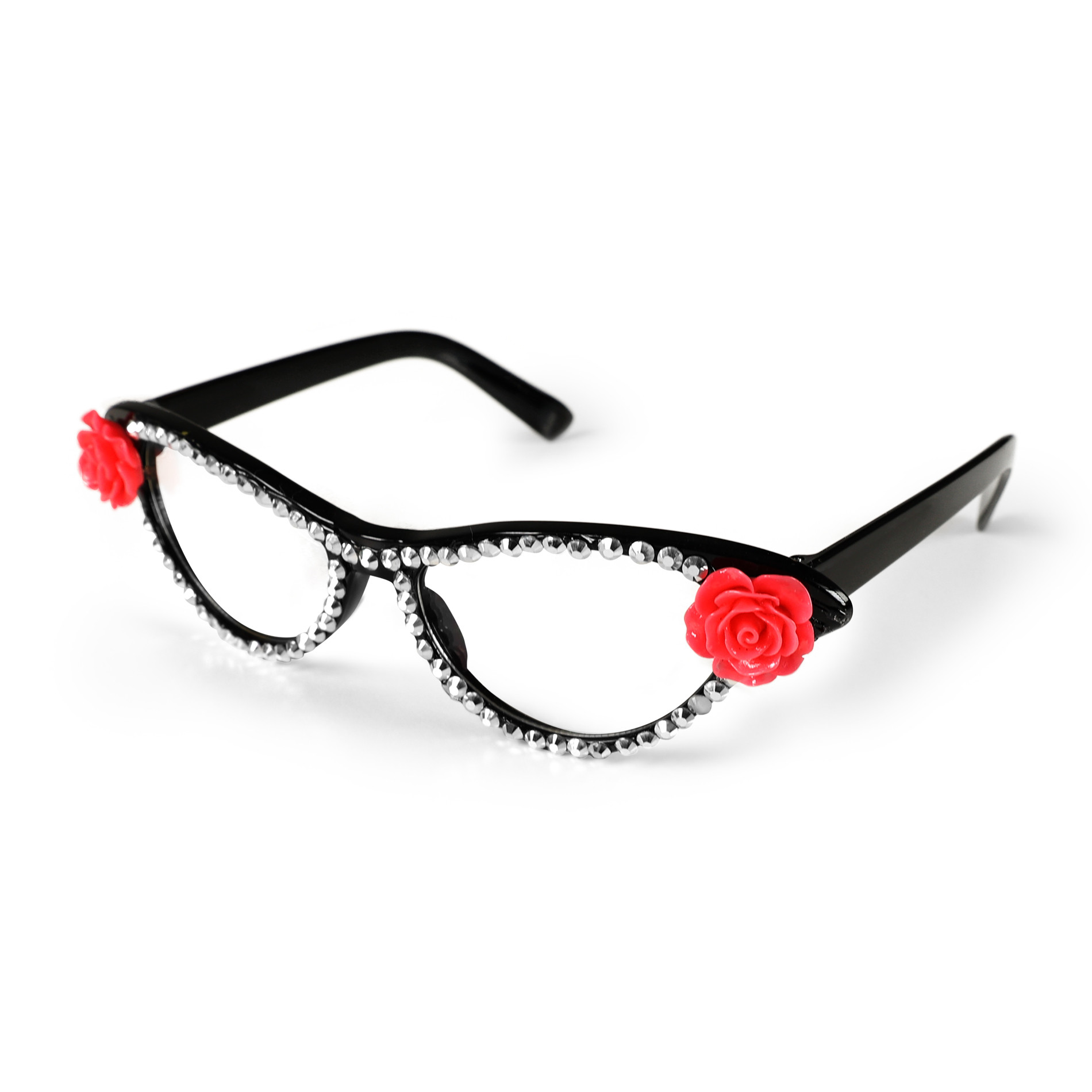 Retro glasses with roses for adults
