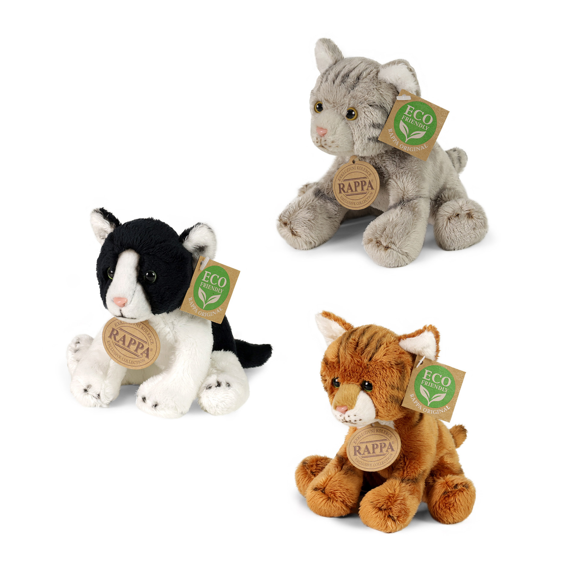 Plush cats assort 14 cm ECO-FRIENDLY