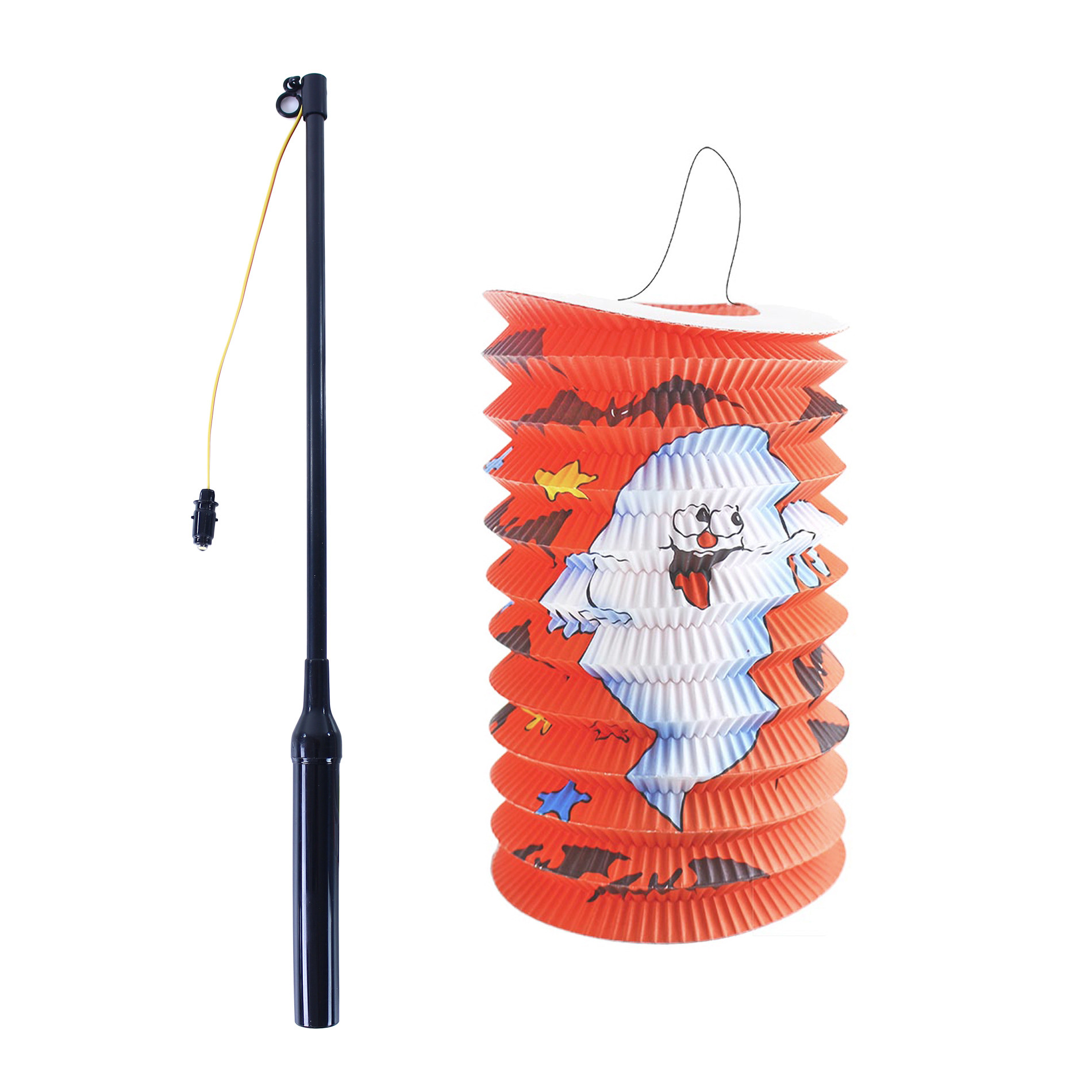 Lantern Halloween 15 cm with stick 40 cm