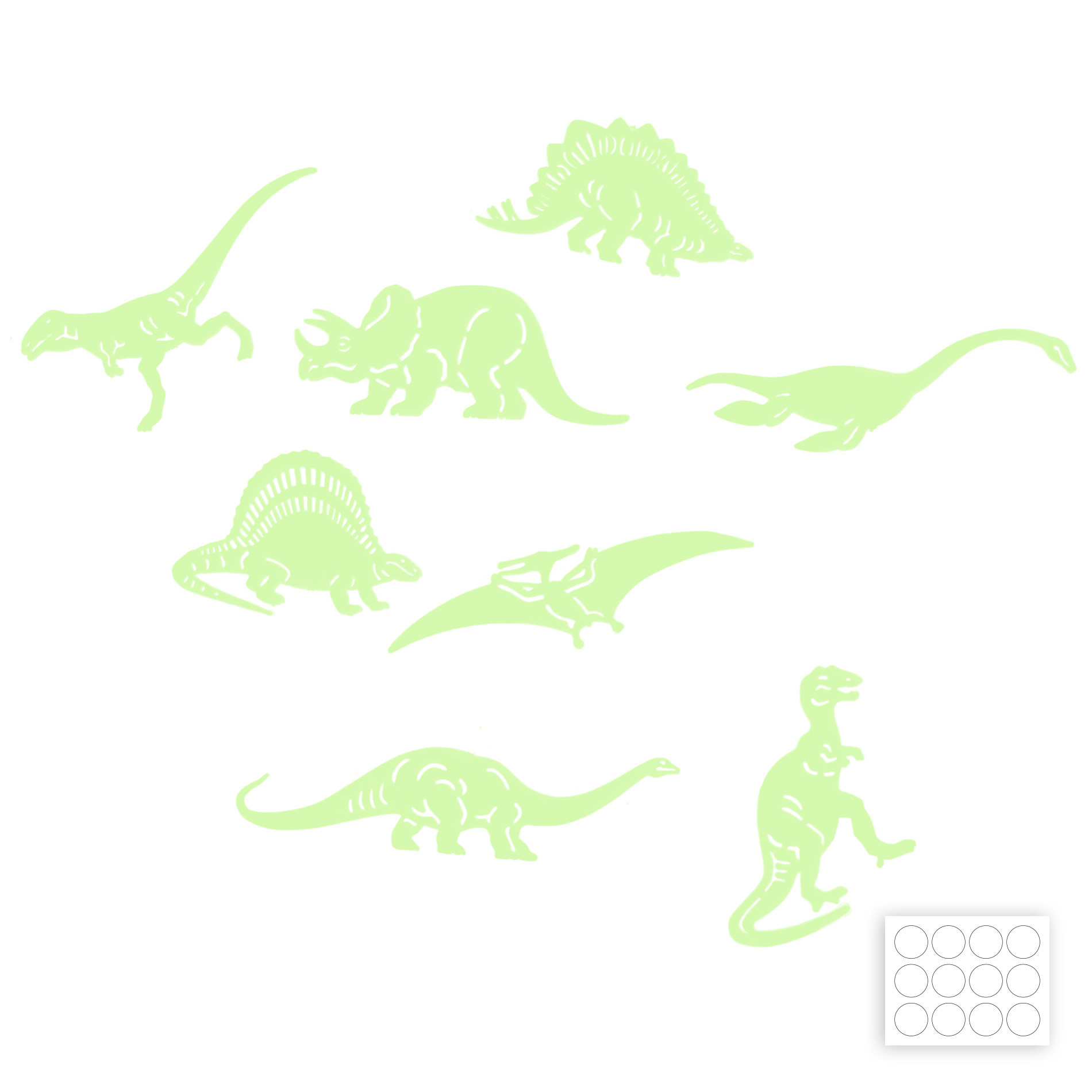 Dino shapes - glowing in the dark