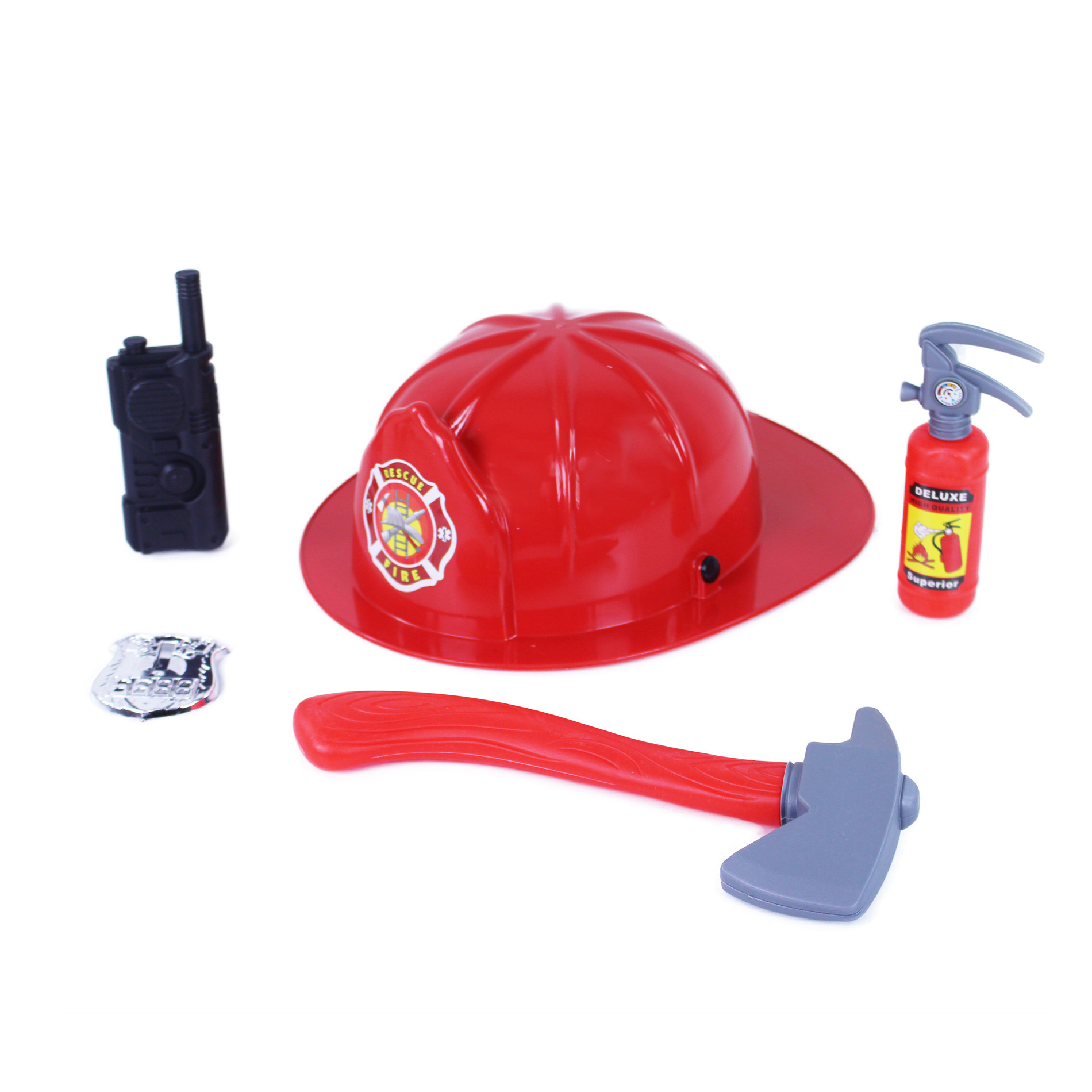 the fire set with helmet in blister pack