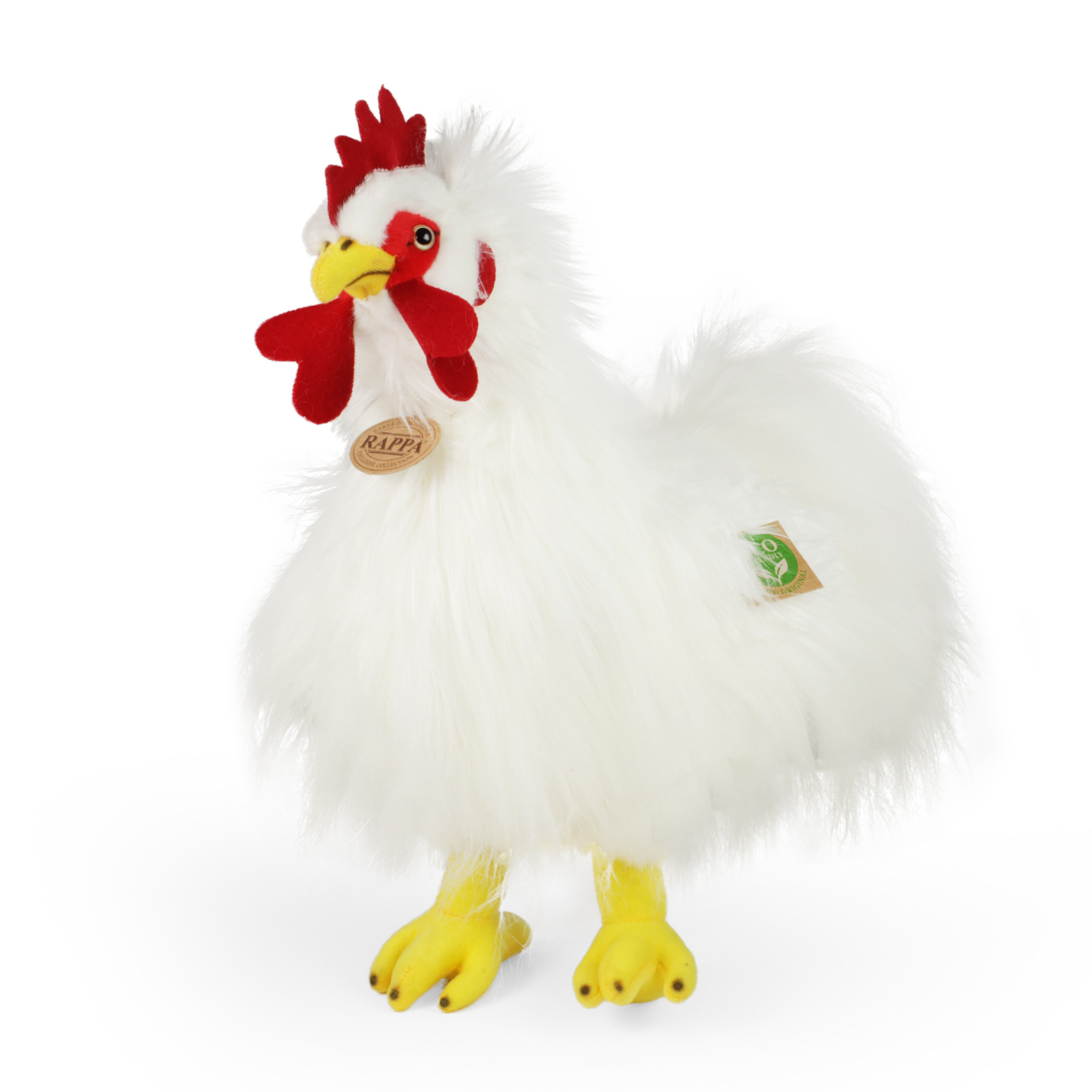 Plush white rooster 33 cm ECO-FRIENDLY