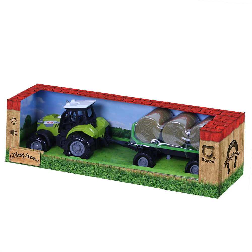 Tractor sound light trailer straw bales