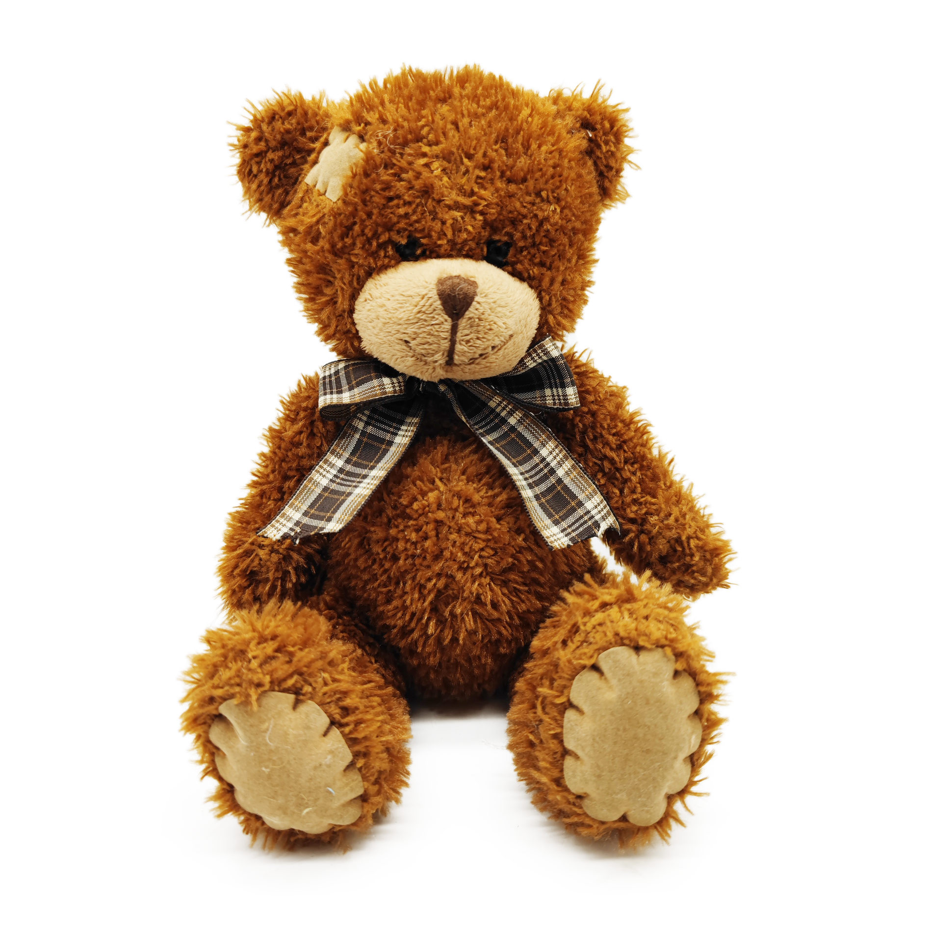 Teddy bear with ribbon dark brown 25 cm