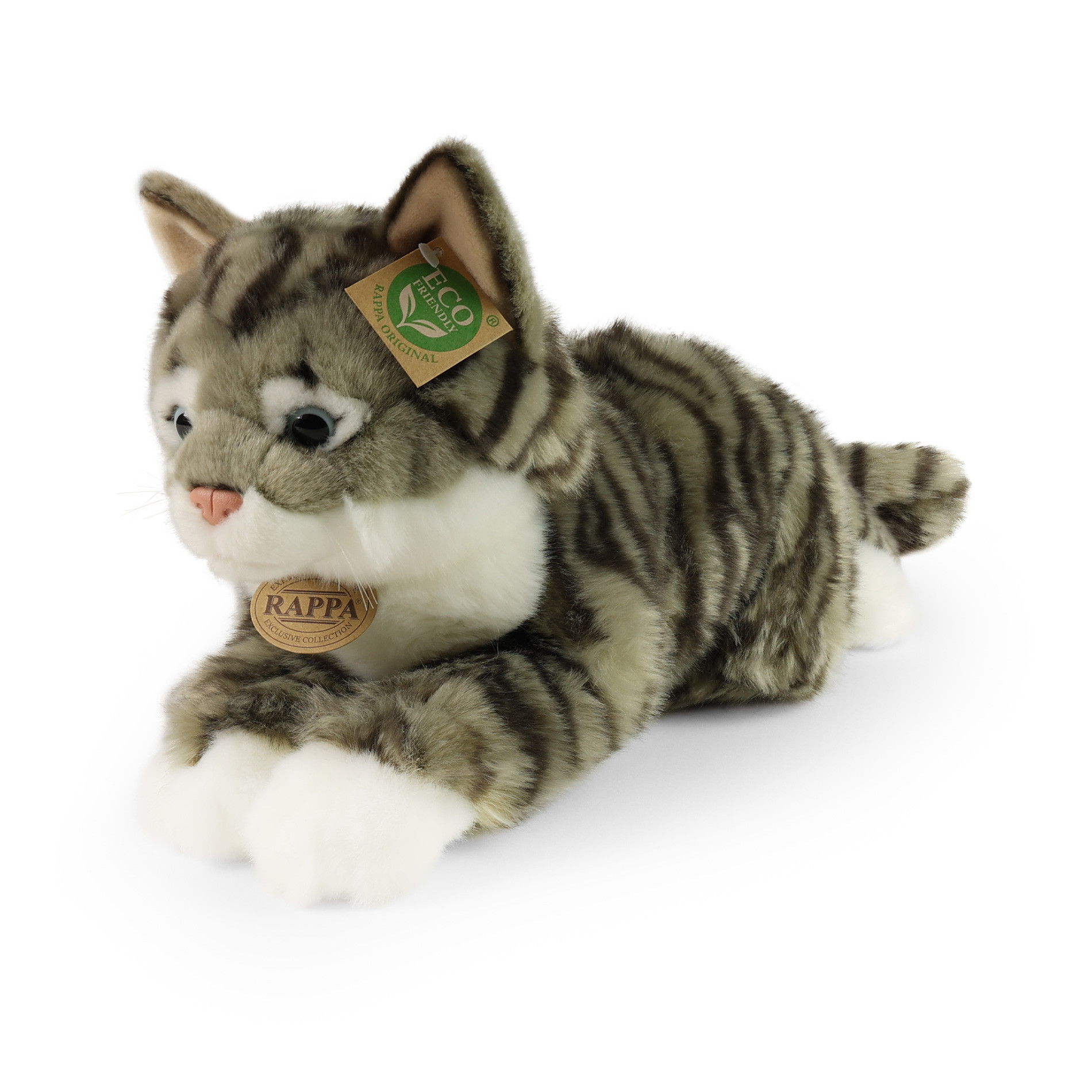 Plush gray tabby cat 40 cm ECO-FRIENDLY