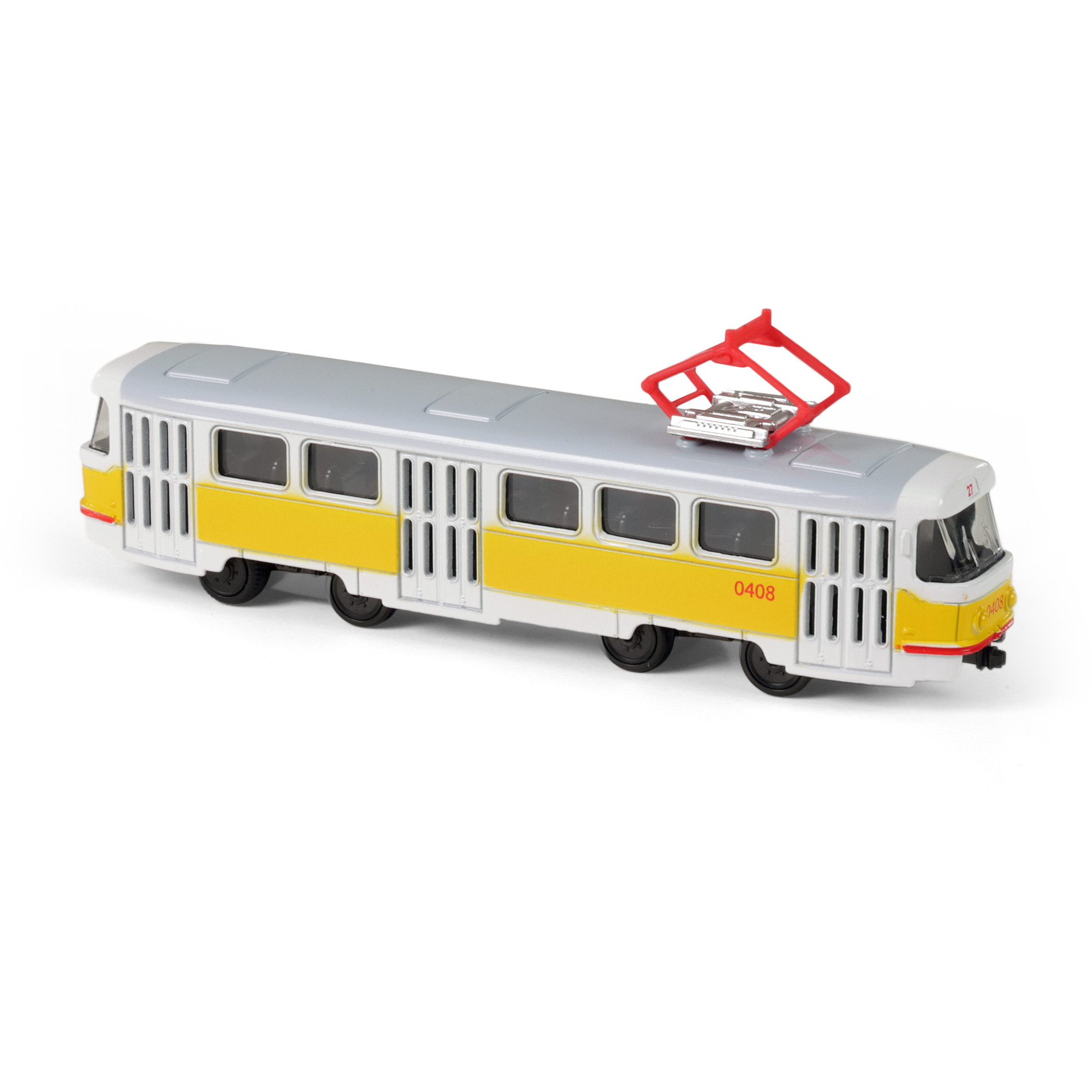 Yellow metal tram 16 cm