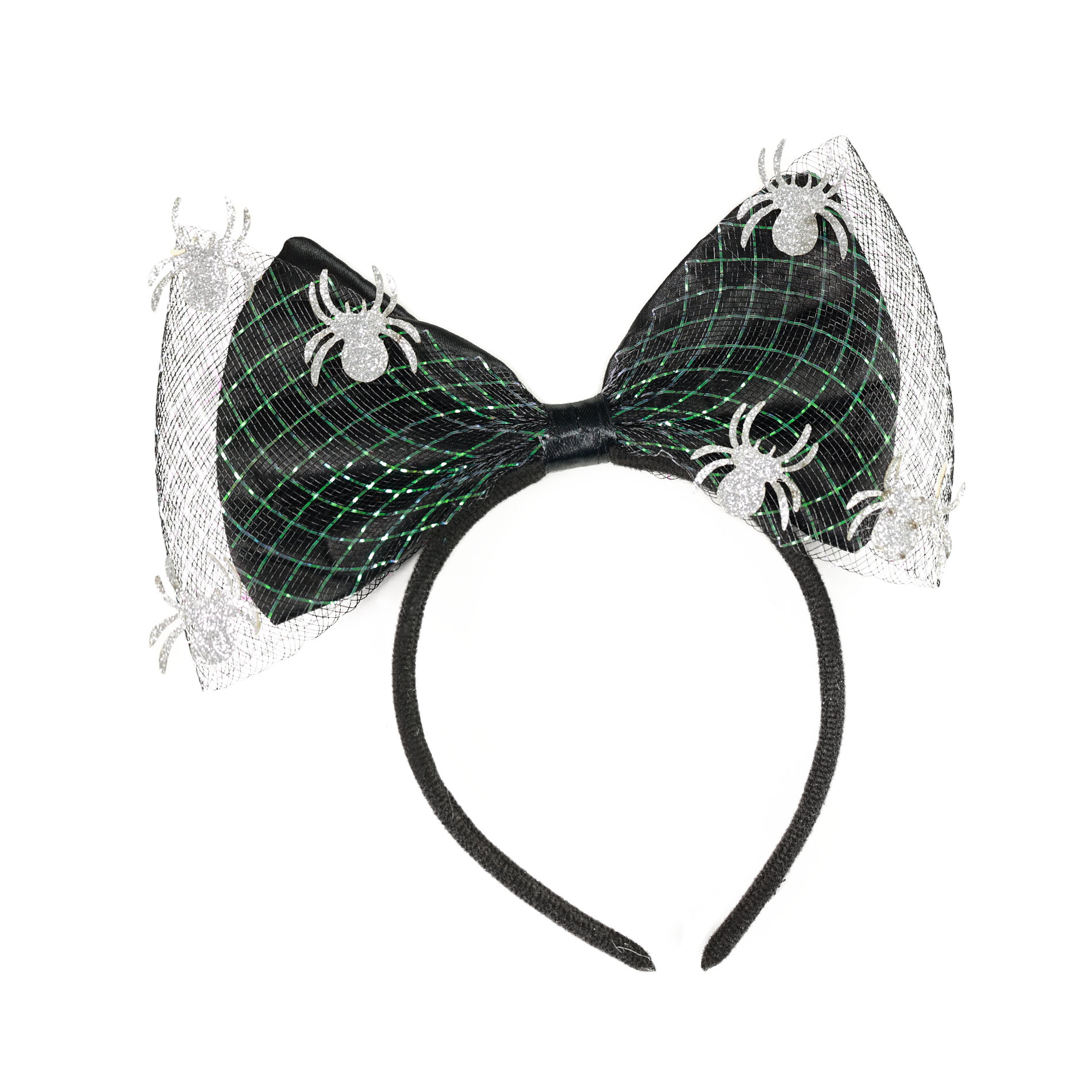 Children black headband with spiders