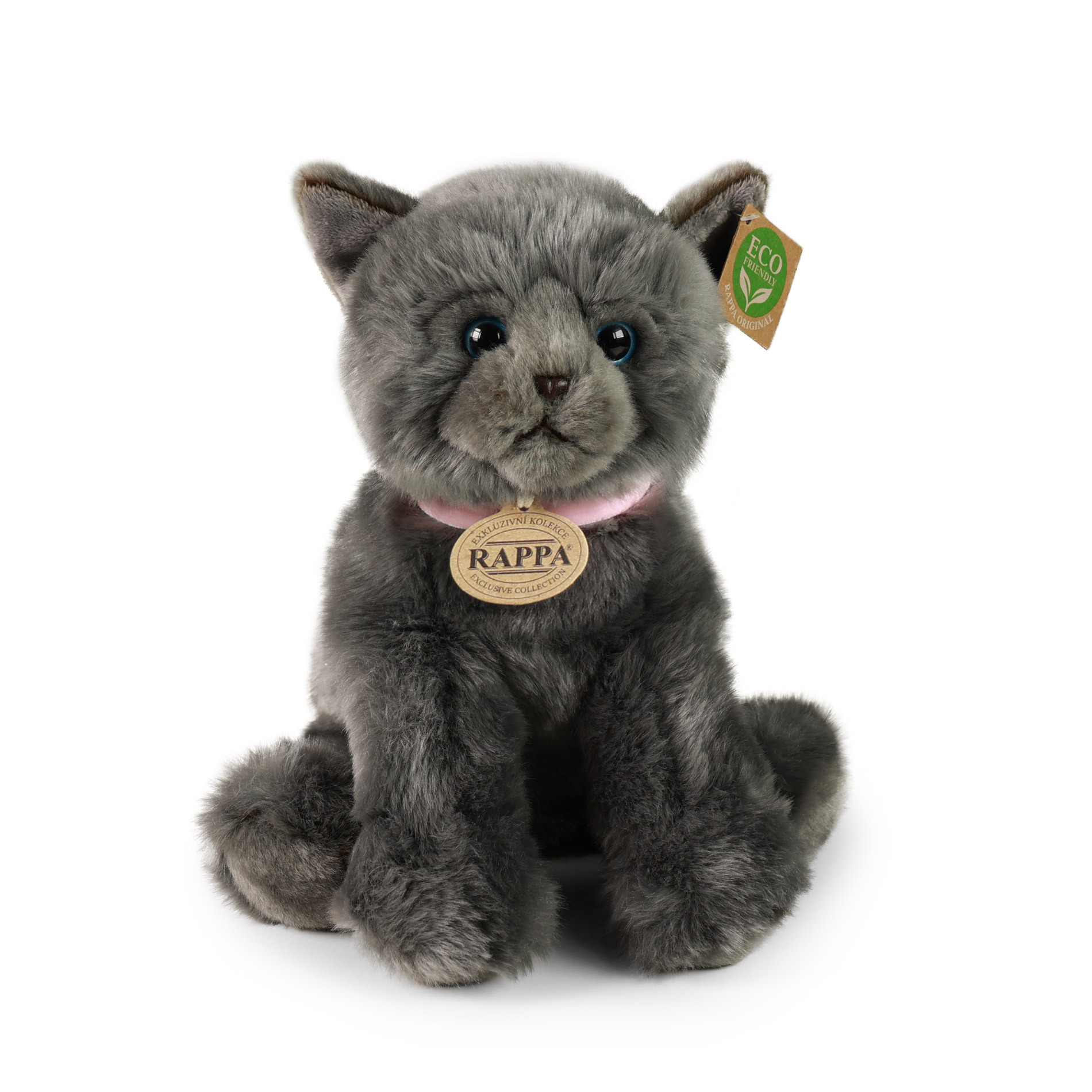 Plush cat gray 25 cm ECO-FRIENDLY