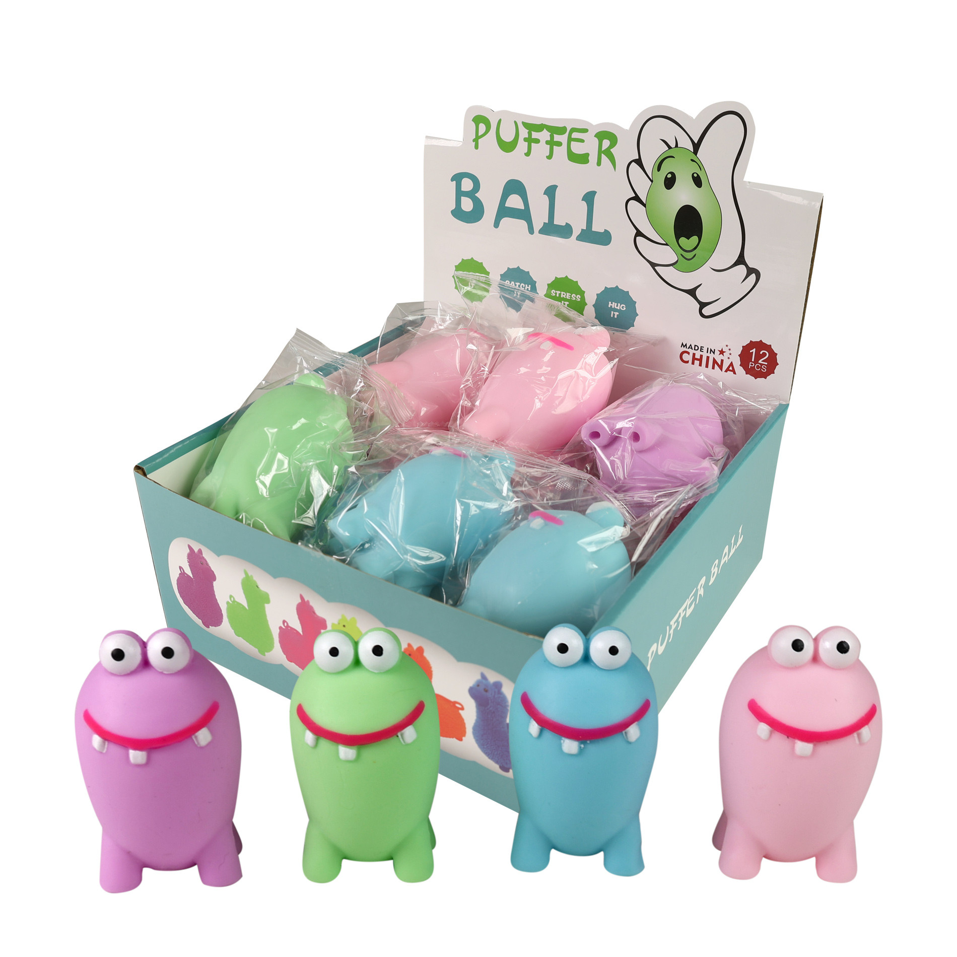 Anti-stress ball monster 4 colors