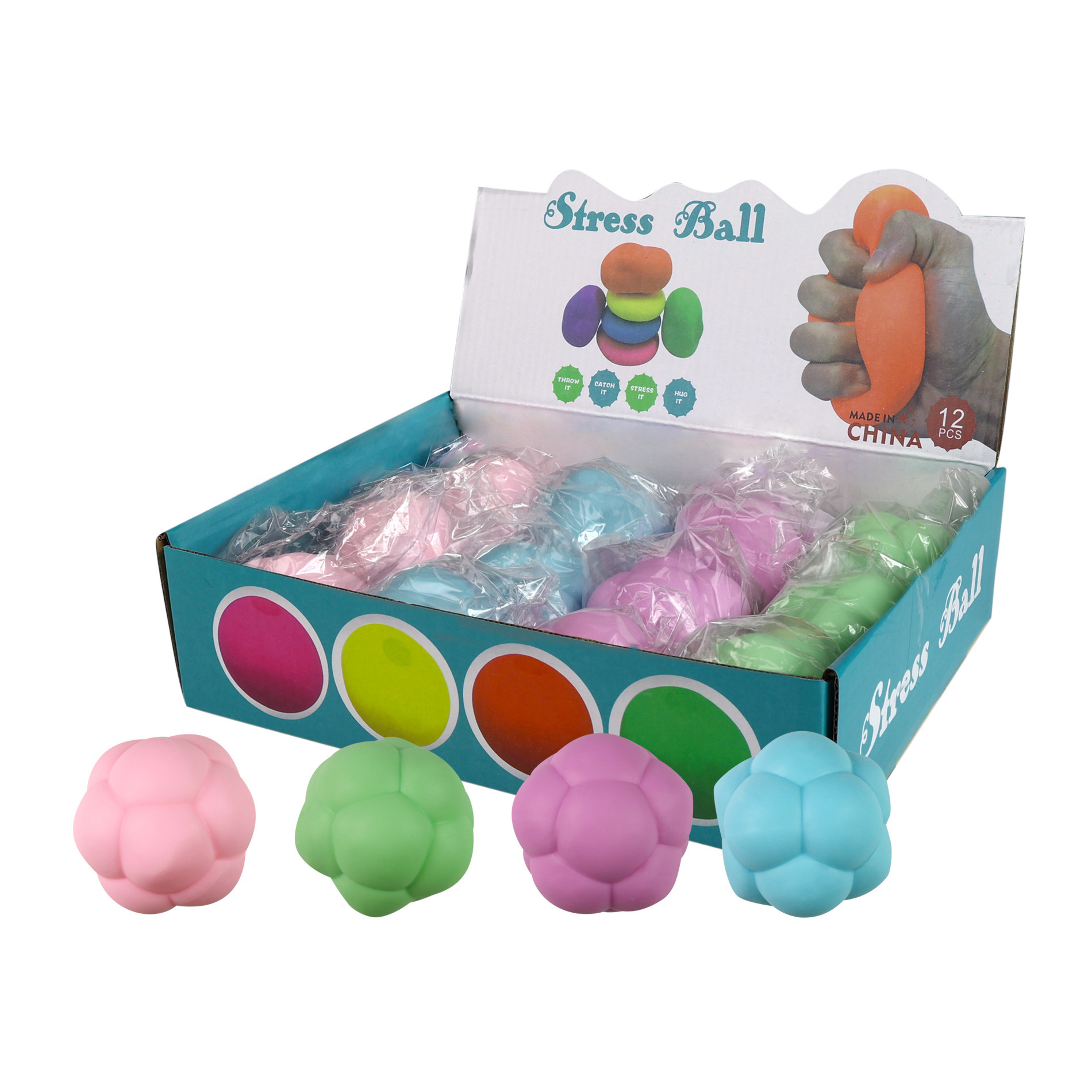 Anti-stress popcorn ball 4 colors