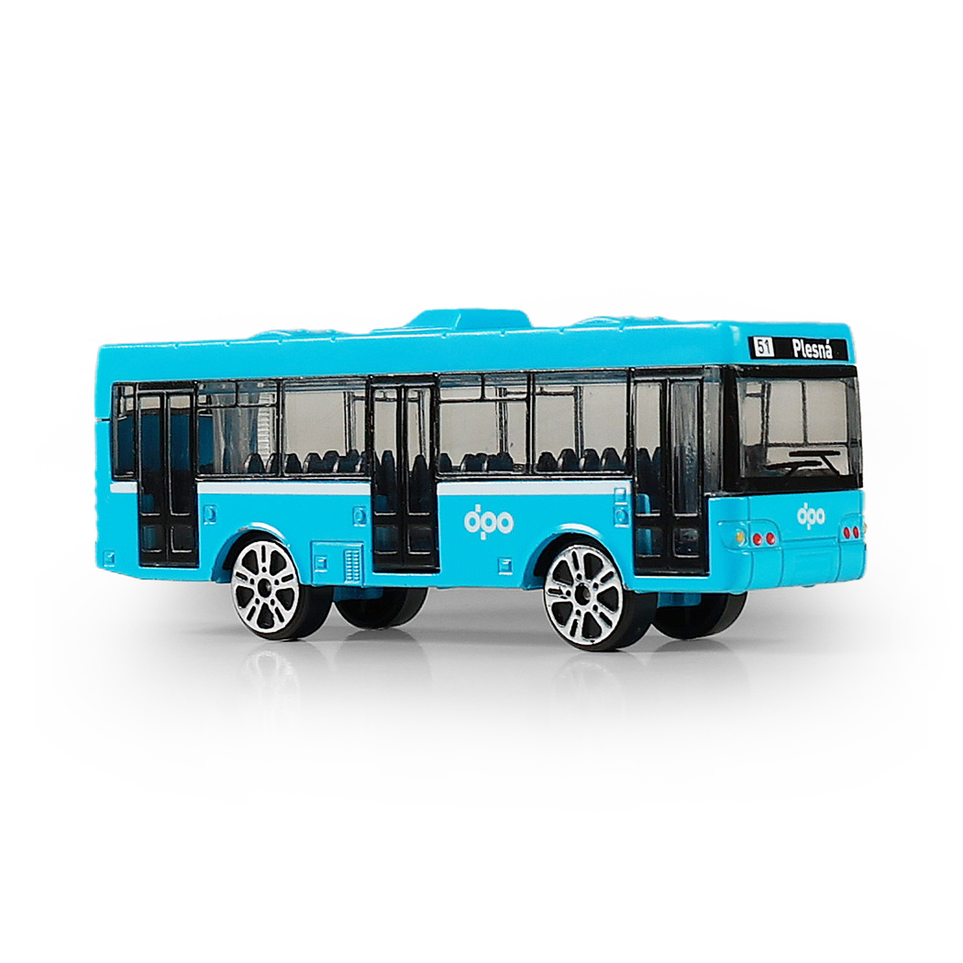 Metal bus DPO Ostrava blue 8 cm