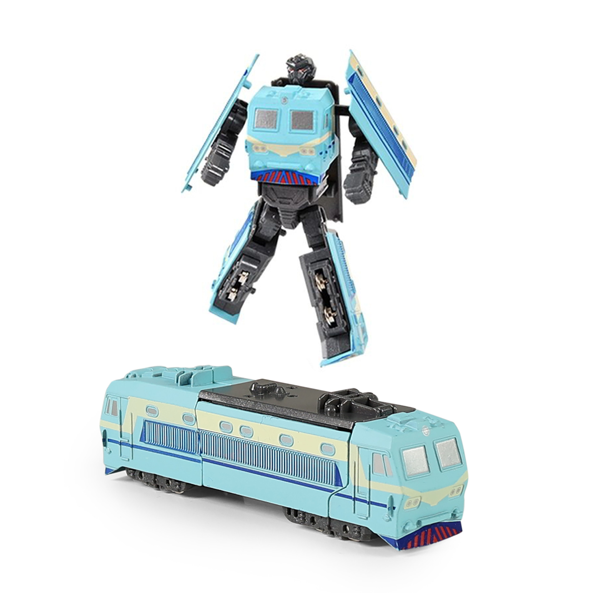 Metal robot locomotive blue