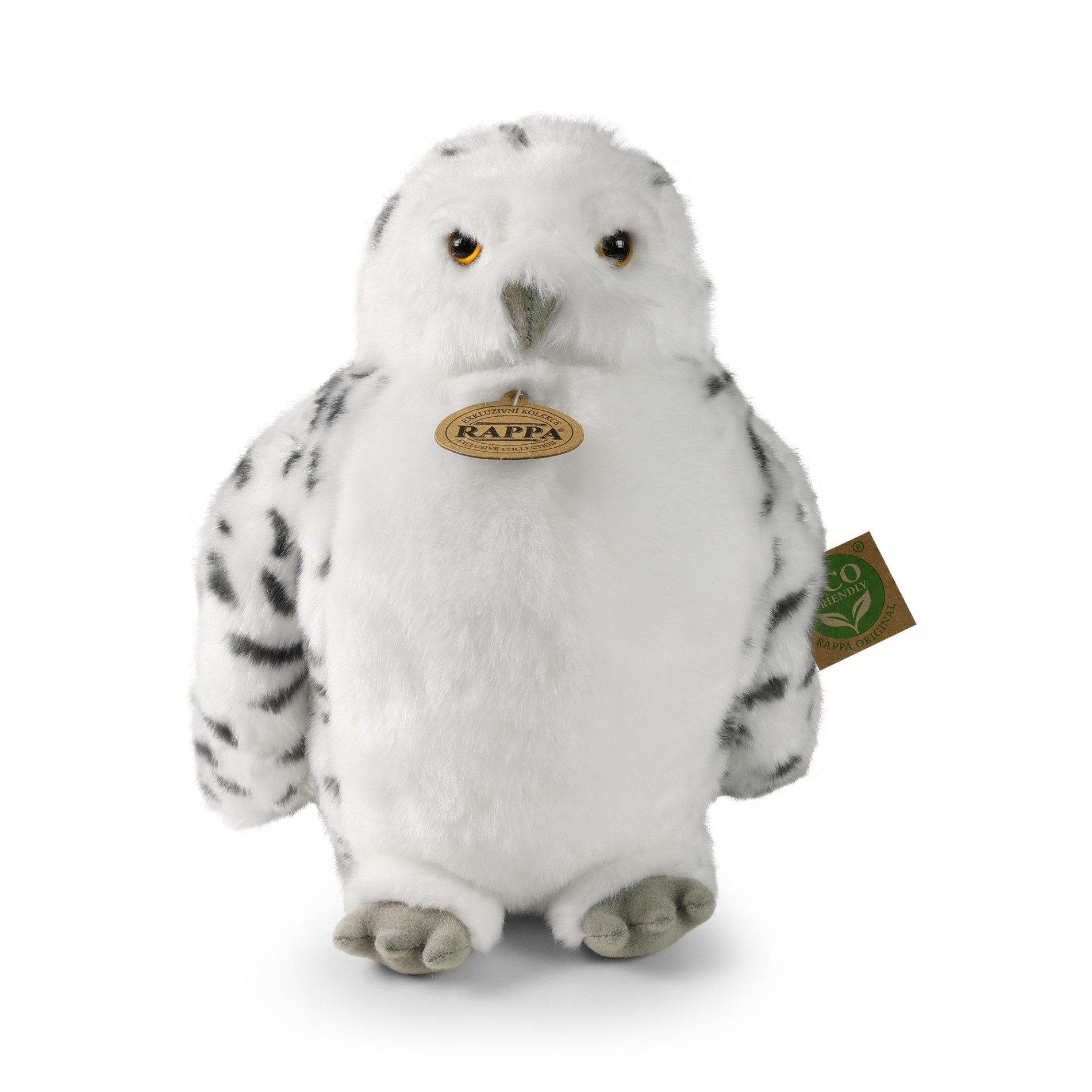 Plush white owl with a rotating head 28 cm ECO-F.